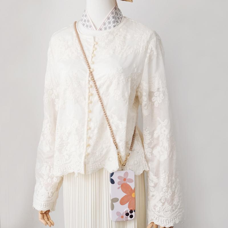 New Phone Accessory Long Cellphone Chain Anti Lost Universal Solid Bead Shoulder Neck Crossbody Phone Strap Case Holder Chain