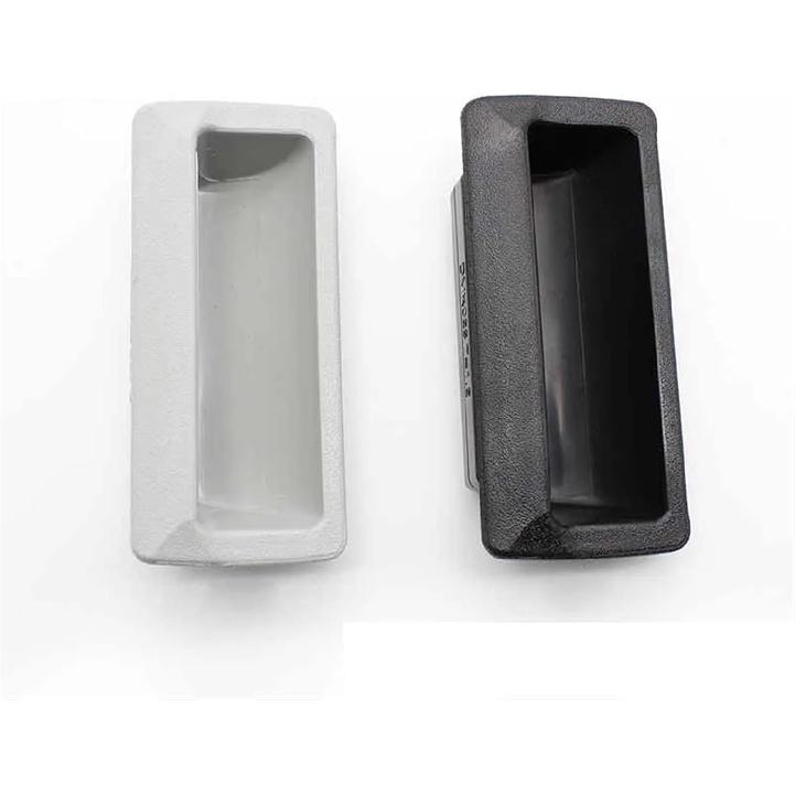 Large Plastic Concealed Handle Iron Concealed Handle Filing Cabinet Door Handle Steel Cabinet Door Locker Handle 1Pcs(Black T 2.0MM)