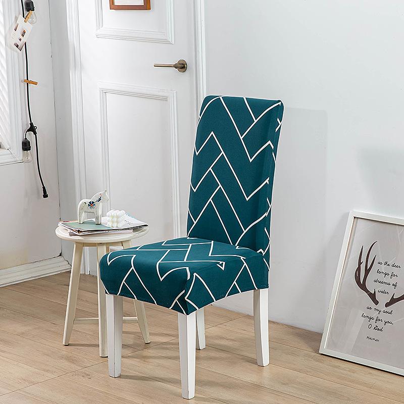 New Color High Gram Heavy Printing Elastic Backrest Integrated Chair Cover Household Hotel Anti-Fouling Dining Table Chair Cover