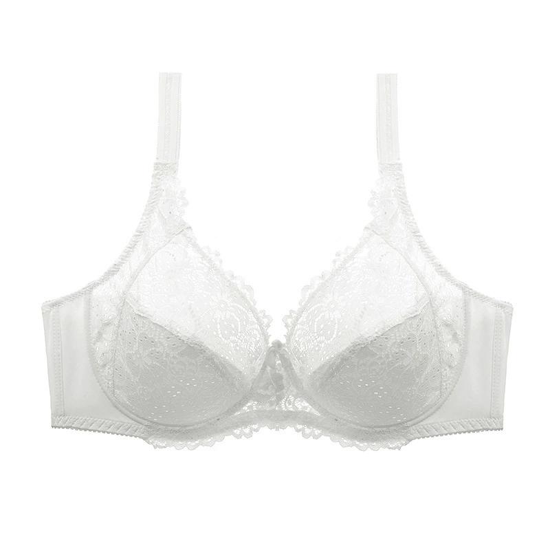 Sexy Lace Hollow Out Breathable Bras for Women, Plus Size Ultra-Thin Solid Color Bra