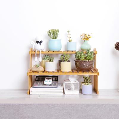 Arbeitsplatte Bambus Pflanzenregal Bambus Blumentopf Ständer Balkon Blumenregal Schrank Organizer
