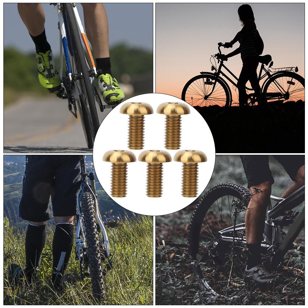 5pcs   Pack Titanium Alloy M5*12 Bicycle Water Bottle Cage Bolts M5*10 Disc Brake Screws