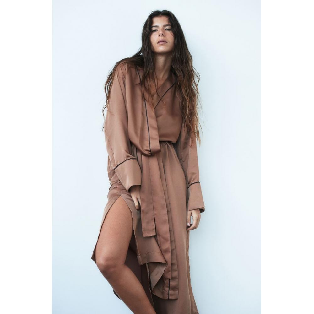 

H M Satin nigHtgown Brown