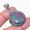 Natural Ruby Fuchsite Gemstone 925 Sterling Silver Jewelry Pendant 1.62" AP-15499