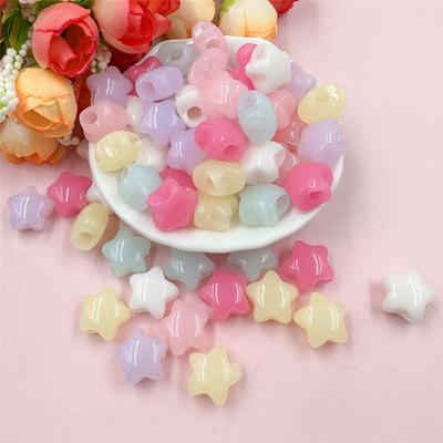 60 pezzi 13,6 mm gelatina colore acrilico stella a cinque punte perline sciolte per bracciale orecchini creazione di materiali di perline fai da te accessori per gioielli