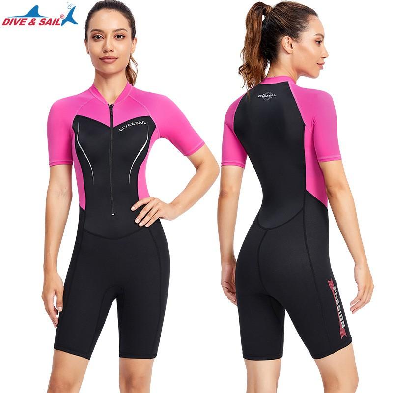 1.5MM One-piece Diving Suit Men's Short-sleeved Shorts Warm Women Swimming Surfing Snorkeling Wet