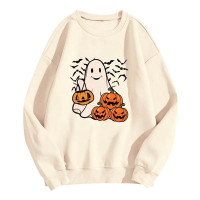 Losse Casual Bedrukte Sweatshirt met Lange Mouwen Fabriek Groothandel Europees en Amerikaans Halloween Sweatshirt Ronde Hals