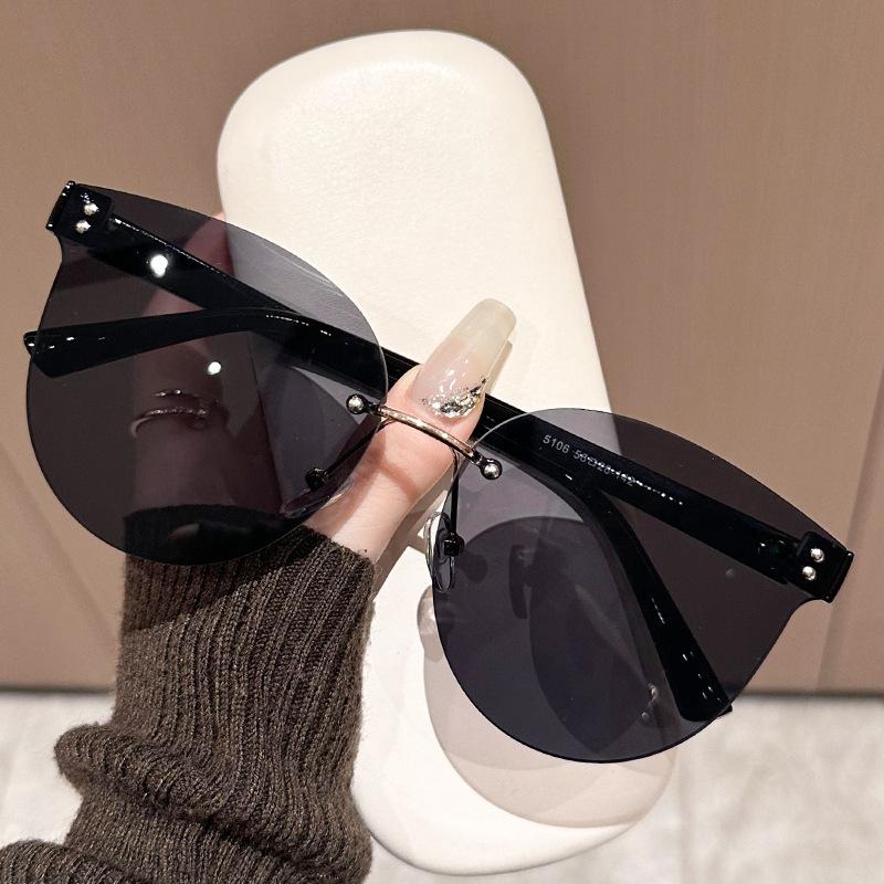 Oval Large Frame High-End Sunglasses Small Fragrance Gradually Change Color Sunglasses Uv Protection Versatile Fashion