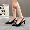 Fashion 2025 Fashion Buckle Straps Women's Closed Toe Sandals Bow Tie Thin Heels Outdoor Dress Pointed Toe Shoes for Daily Wear Sandals