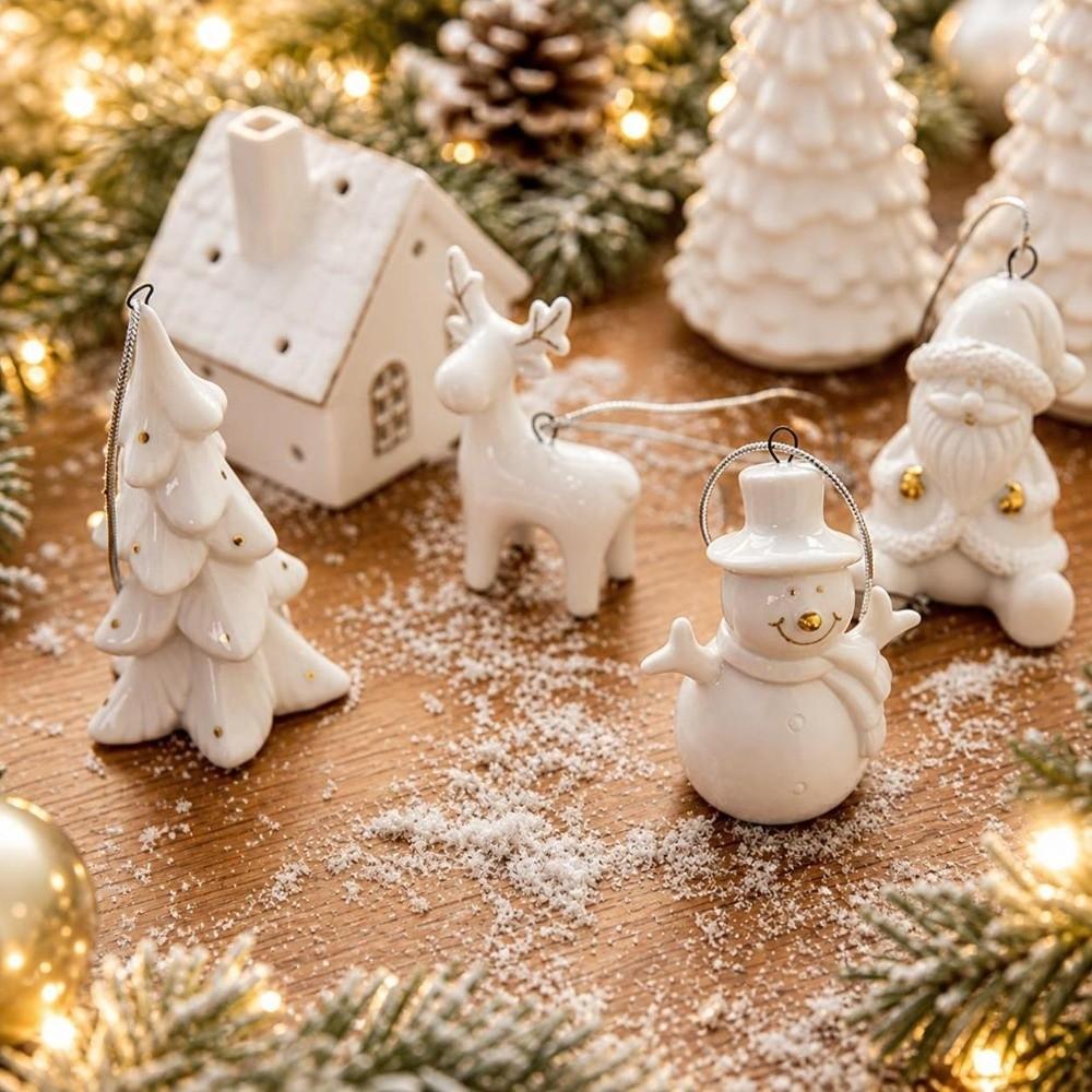 Ceramic Crafts Christmas Ceramic House Pendant Painting Pendant Ornament Merry Christmas Party