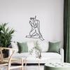 Metal Wall Decoration Beauty Wall Art Line Painting Wall Art Decoration Single Line Women Home Kitchen Bathroom Decoration