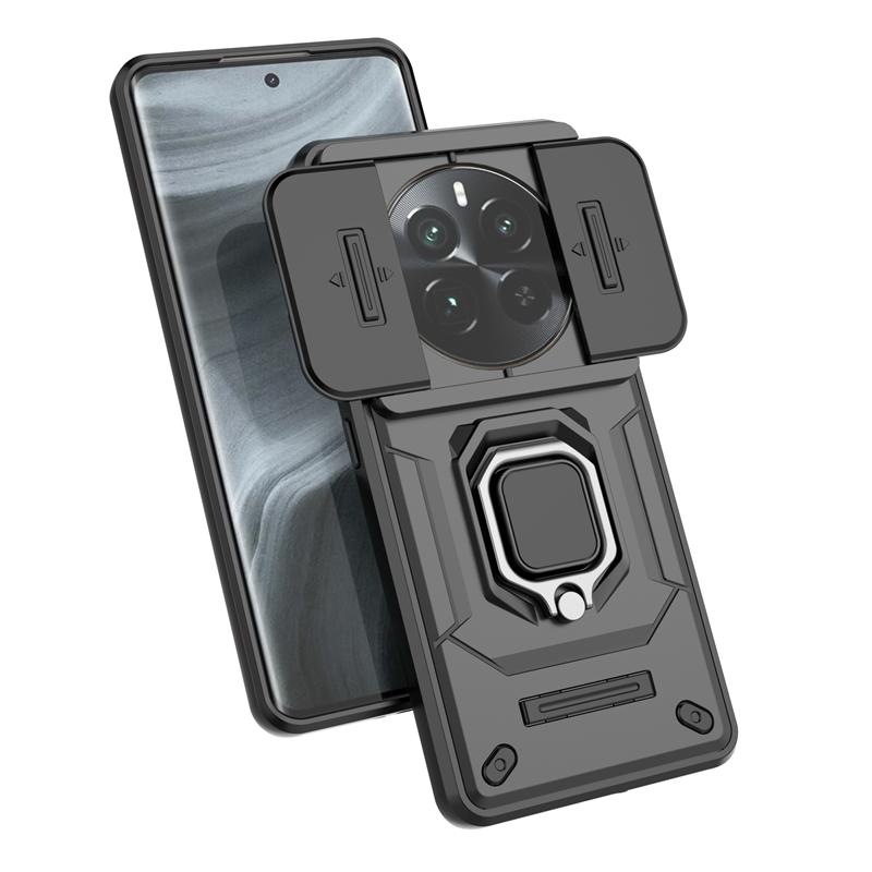 For Realme 12 Pro Plus Case Slide Lens Camera Protect Phone Cases For Realme 12 12Pro+ 5G Magnetic Ring Holder Armor Back Cover