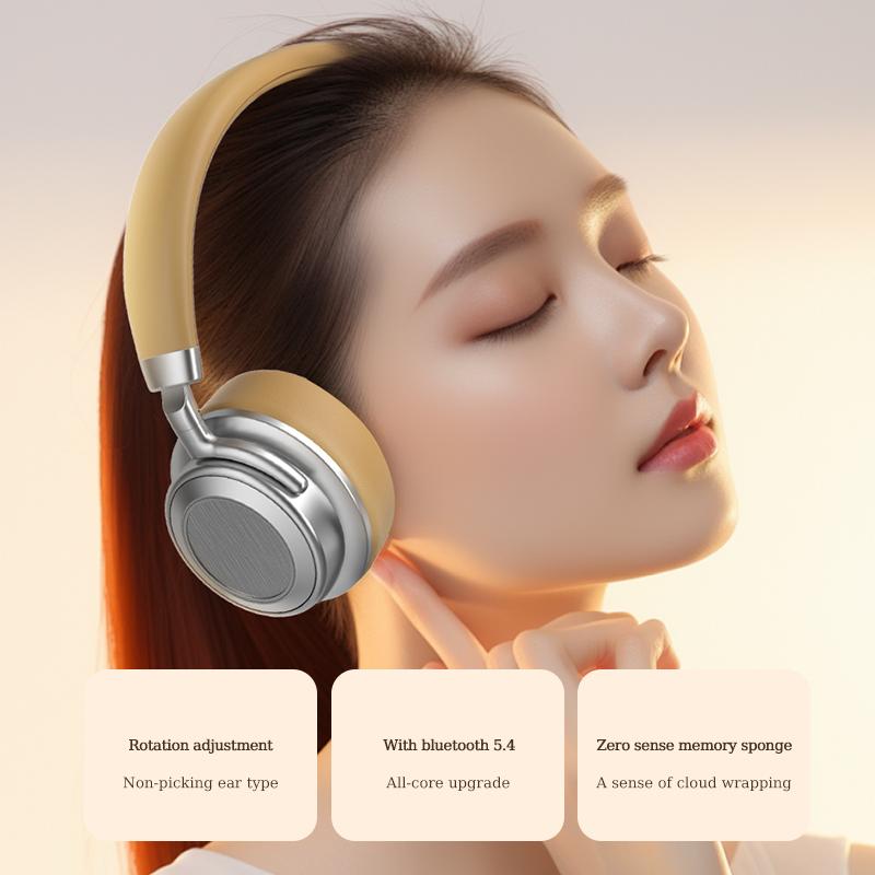 Headset CR-9 Metal Retro Wireless Bluetooth Headset 5.4 Sports Fashion Business Ear Music Headphones Long Battery Life