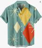 Summer New Large Size Hong Kong Style Men's Flower Shirt 1D Digital Printing Casual Short Sleeve Shirt Men's Clothing