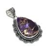 Natural Copper Amethyst Gemstone 925 Sterling Silver Jewelry Pendant 2.17" ETC-14004