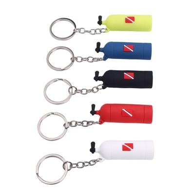 5Pcs Diving Keychain Silicone Scuba Oxygen Cylinder Shaped Key Chain Dive Bag Decor Accessories
