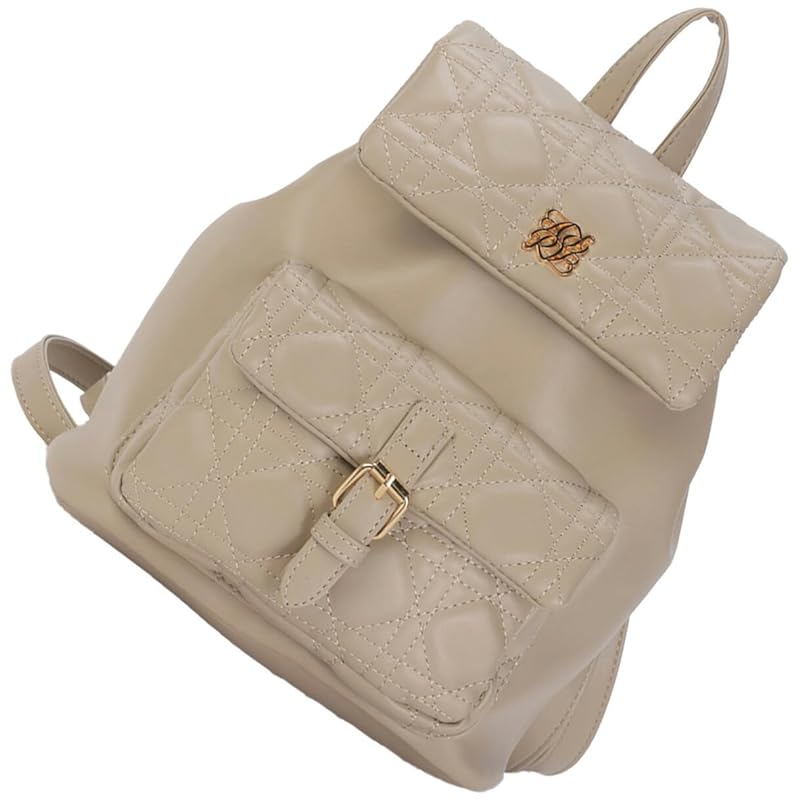 

[Alto Rose] gray beige Eleb backpack rucksack ladies backpack bag Smaller large capacity quilt quilting mini backpack Synthetic leather Beautiful belt
