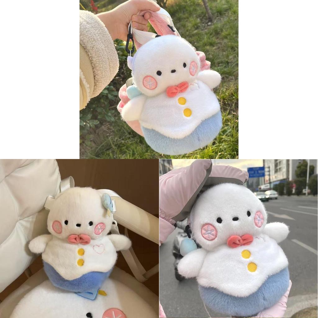 Adorable Snowman Backpack Plush Toy Decorative Gift For Friends And Collectors
