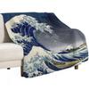 Great Wave: Kanagawa Night Throw Blanket Summer Cool Breathable Blanket for Sleeping