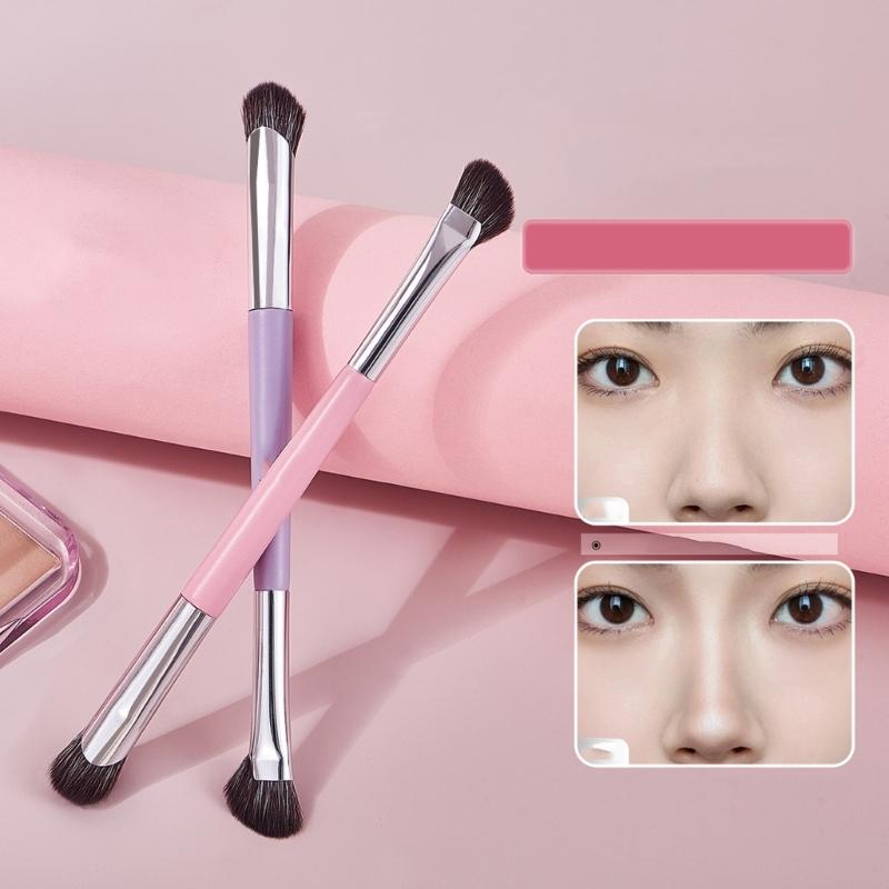 Double Headed Eyeshadow Brush For Powder Eyeshadow & Eye Liner Makeup Travel Friendly Cosmetic Tool
