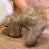 Women's Mid-calf Large Size Thick Sole Winter Warm Fur Fur Snow Boots Padded Lined Ankle Boots Non-slip Hiking Sports Cotton Boots