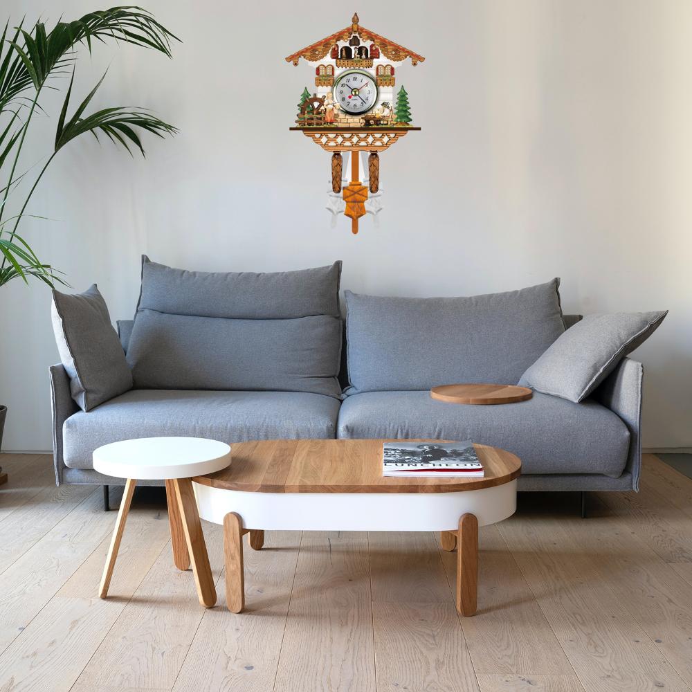 Home Decor Handcraft Retro Wooden Cuckoo Clocks Quartz Wall Clock