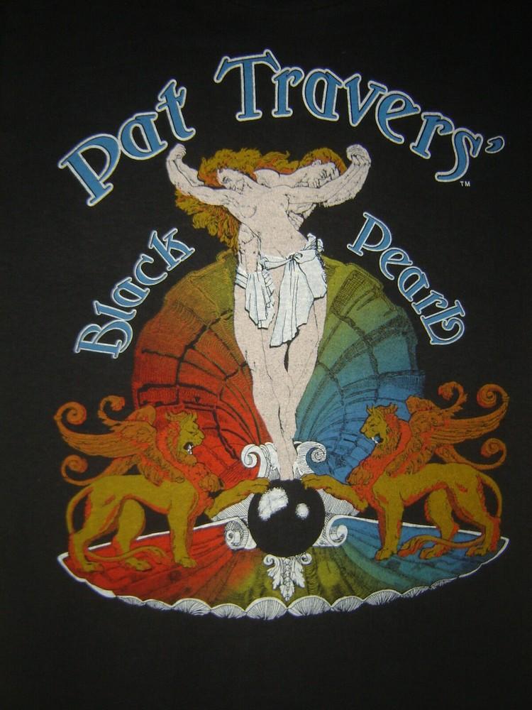 Vintage Concert PAT TRAVERS Guitar Black Pearl Black Unisex T-Shirt S-234XL E149 Unisex T-Shirt XL
