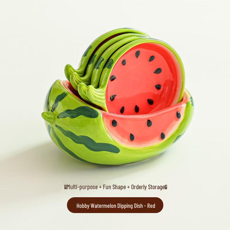 Cute Watermelon Ceramic Dipping Dish Set