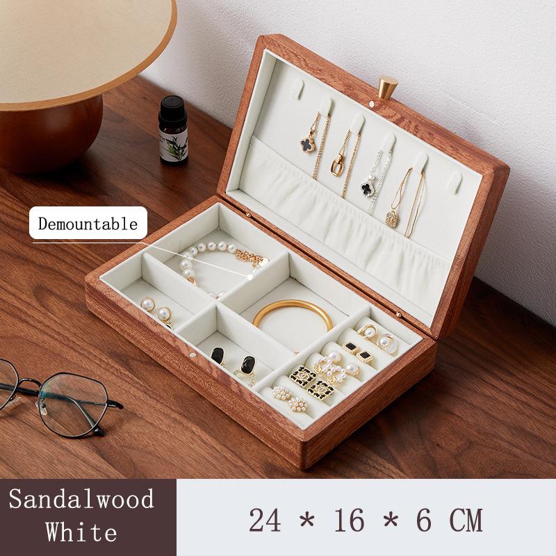 HeMu Solid Wood Jewelry Box Black Walnut Jewelry Box Jewelry Box Solid Wood Retro Storage Box Jewelry Box Wood Black Walnut Box