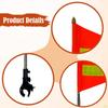 Golf Cart Flag Pole Kit Holder Accessories High Visibility Night Outdoor Telescopic for