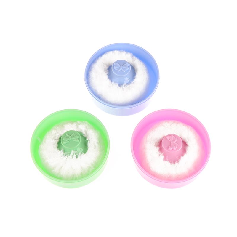 Trockenpuder Quaste Puderquaste mit Box Babyweich Gesicht Körper Kosmetik Puderquaste Talkumpuder Schwamm Box Etui Behälter