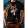 Fashionable Personalized Fun Animals T-shirt Men's Casual Plus Size Comfortable Round Neck Short Sleeved T-shirt