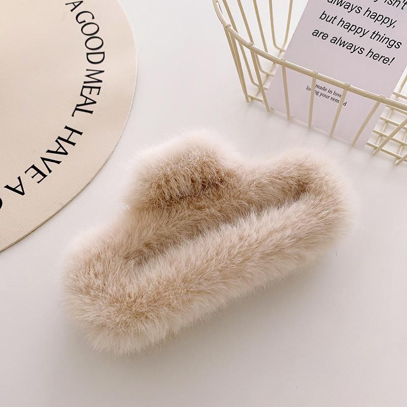 Hochwertige Plüsch Haarspange Groß Für Stilvolle Herbst-Winter-Mode