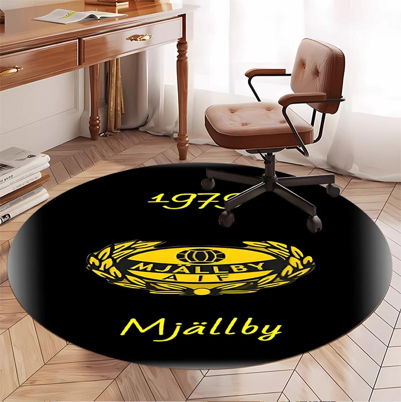 Mjallby AIF Pattern Round Rug, Indoor/Outdoor Mat, for Picnic, Gameroom, Bedroom, Office, Living Room, Home Decor Carpet, Birthday Gift