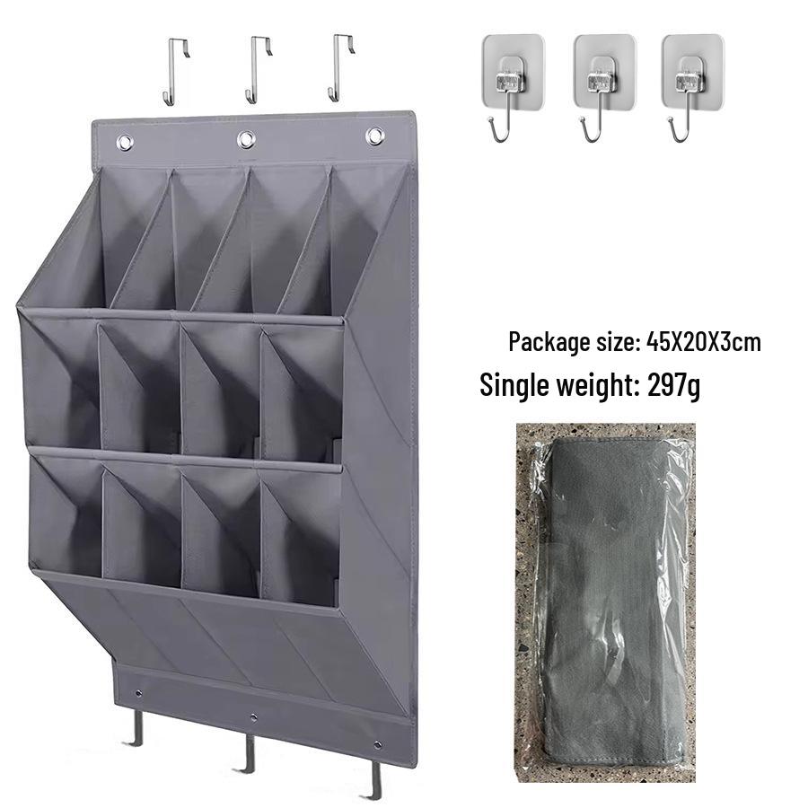 Wall-Mounted Multi-Layer Foldable Shoe and Sundry Storage Bag