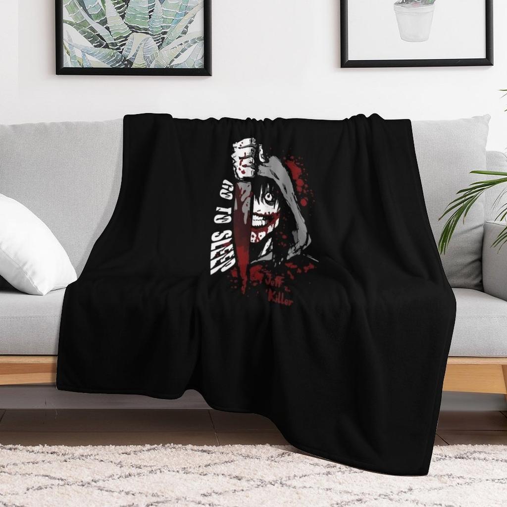 Jeff The Killer Go To Sleep Throw Blanket Stylish Couch Blanket for Home Living Room