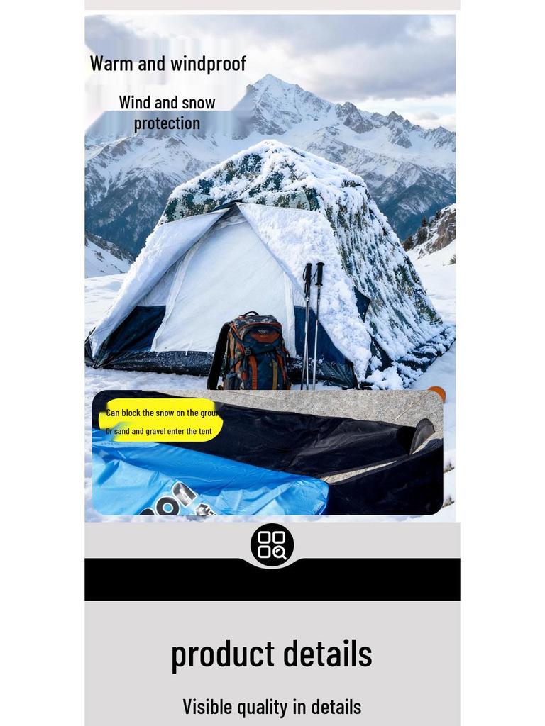 Four-Season Double-Layer Waterproof Tent with Quick-Open Design, Two Doors, Windows, and Ventilation for Camping.
