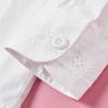 Camicia Bianca Uniforme a Maniche Lunghe in Puro Cotone per Ragazze per Esibizioni di Scuola Elementare e Media