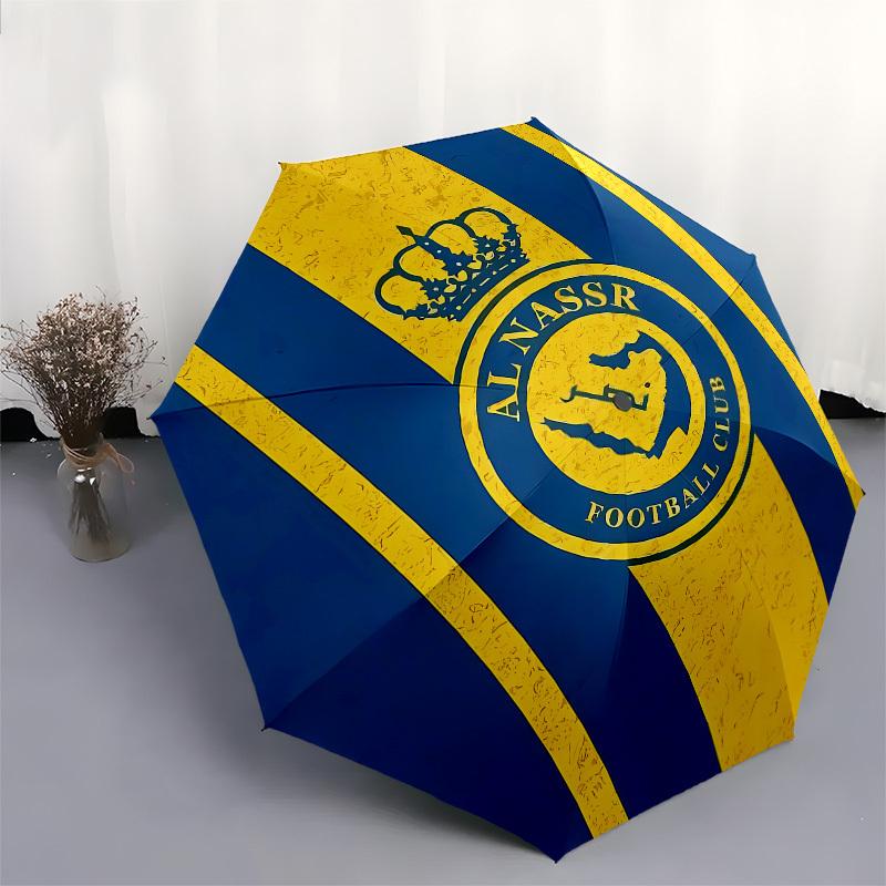 Al Nassr, Football Club Automatic Opening and Closing, 8 rib Structure Portable Umbrella, Suitable for Men and Women in All Seasons  Perfect