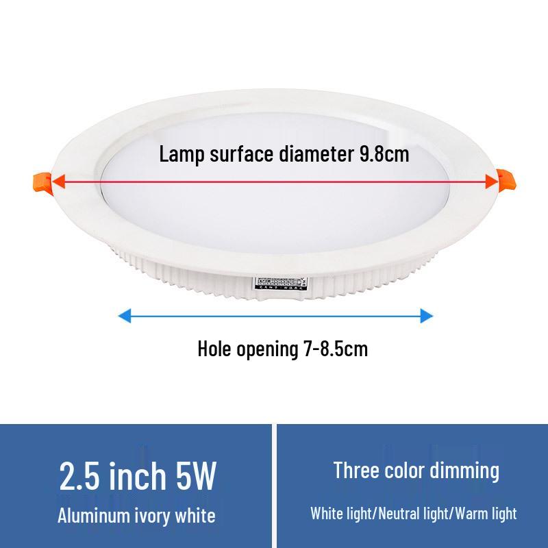 ספוט תקרה שקוע LED 12W תלת-צבעי ניתן לעמעום - סופר בהיר 6 אינץ'