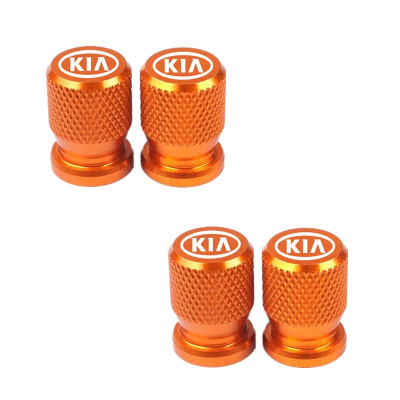 

4pcs for KIA Sportage Rio Ceed Picanto K5 K9 Sorento Car Wheel Tire Valve Caps Aluminum Airtight Covers Badge Emblem styling (Orange,for Kia) помаранчевий