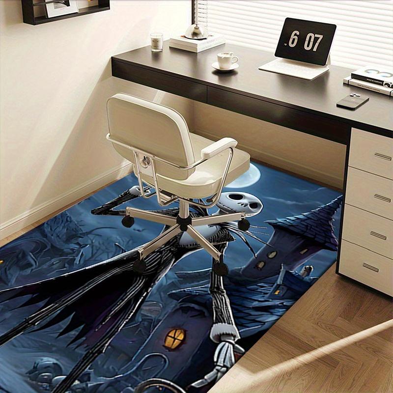 Office Rug Jack Skellington, Halloween Town Theme 3D Printed Anti-Slip Rug-Machine Washable for Living Room