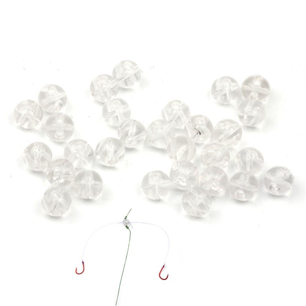 50PCS Plastic Fishing Cross Beads Lightweight Fishing Rig Beads Double Pearl Beads Outdoor Fishing