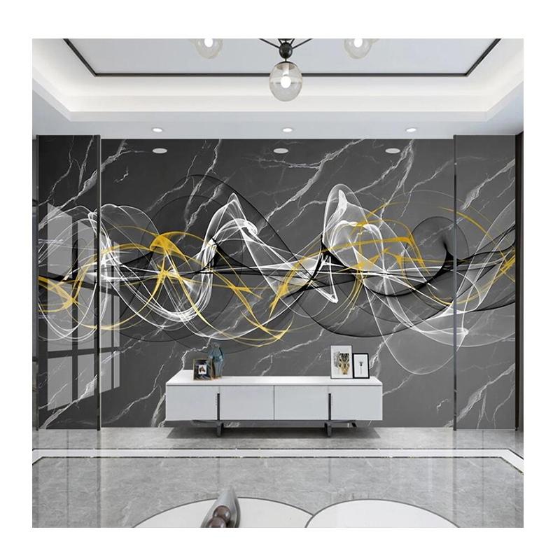 

Обои 3d Серые Мраморные Обои Легкая Роскошь Абстрактная Фреска ТВ Фон Наклейка на Стену Домашний Декор 200 cm(W) x 140 cm(H)