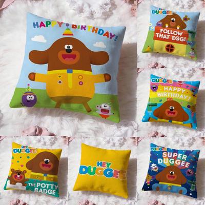 Söt tecknad h-Hej Duggee Kuddfodral Premiumkomfort Vändbart Kuddfodral - Två i Ett-design för Alla Rum & Bilinteriör
