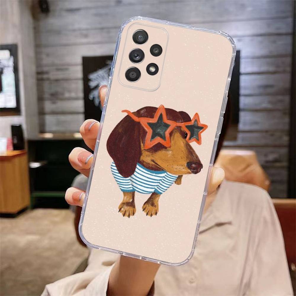 

Sausage Dog Dachshund Phone Case For Samsung Galaxy A,71,70,52,51,40,31,50,50S,30S,21S,12,10,Note20ultra Transparent Cover samsunga70