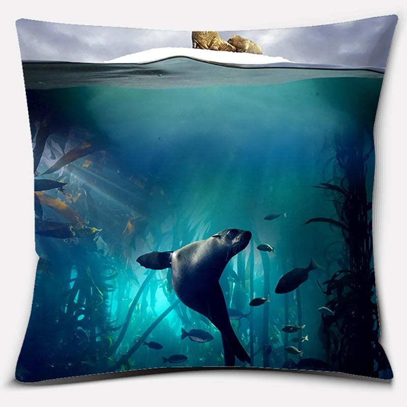 45cm*45cm Sea Life Animal Series Pillow Gift Home Office Decoration  Bedroom Sofa Car Cushion Cover