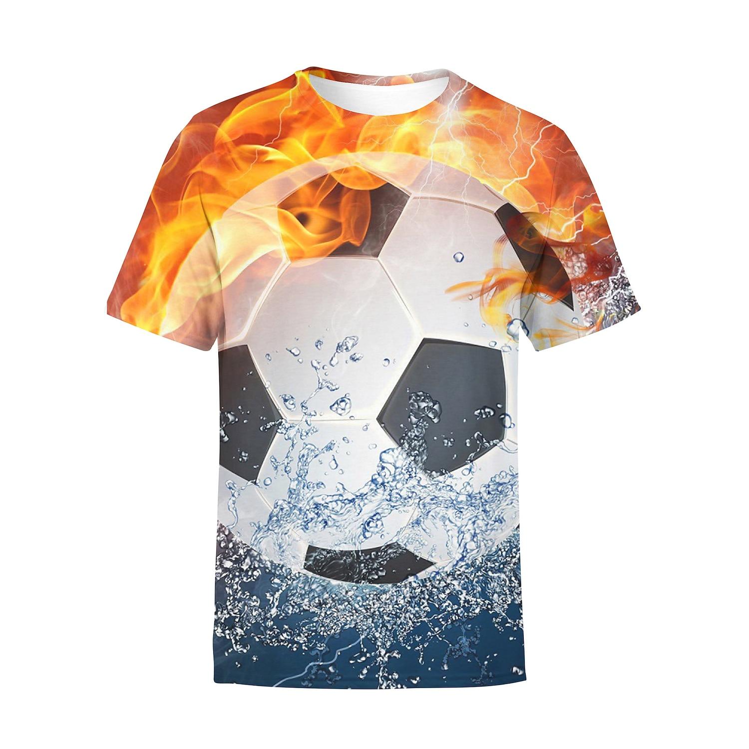 

Kids Boys T shirt Tee Football Short Sleeve Cotton Children Top 110
