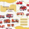 20 Stück Cartoon-Feuerwehrauto Kühlschrankmagnete - Wasserdicht, Kreative Transportdekorationen, Weiche Magnetaufkleber