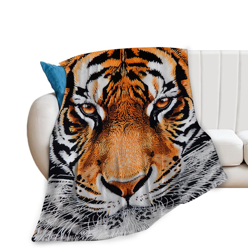 Soft Cozy Tiger Throw Blanket Warm Fuzzy Plush Blanket for Bed Couch Sofa Lightweight Flannel Blanket Gift for Adults Teens